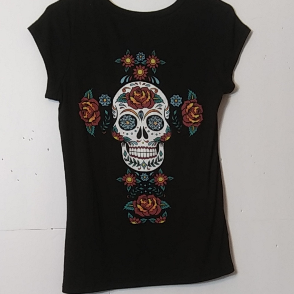OCCASION▶ROSES & SKULL TEE